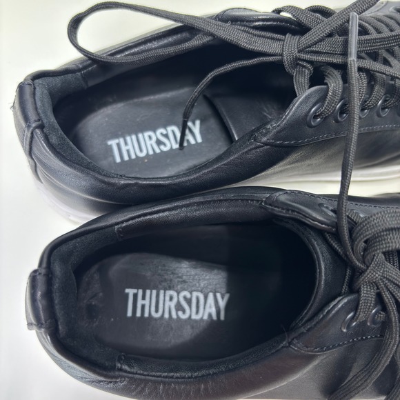 Thursday Boot Company Black Leather Lace Up Sneakers Size 8 - Picture 10 of 13